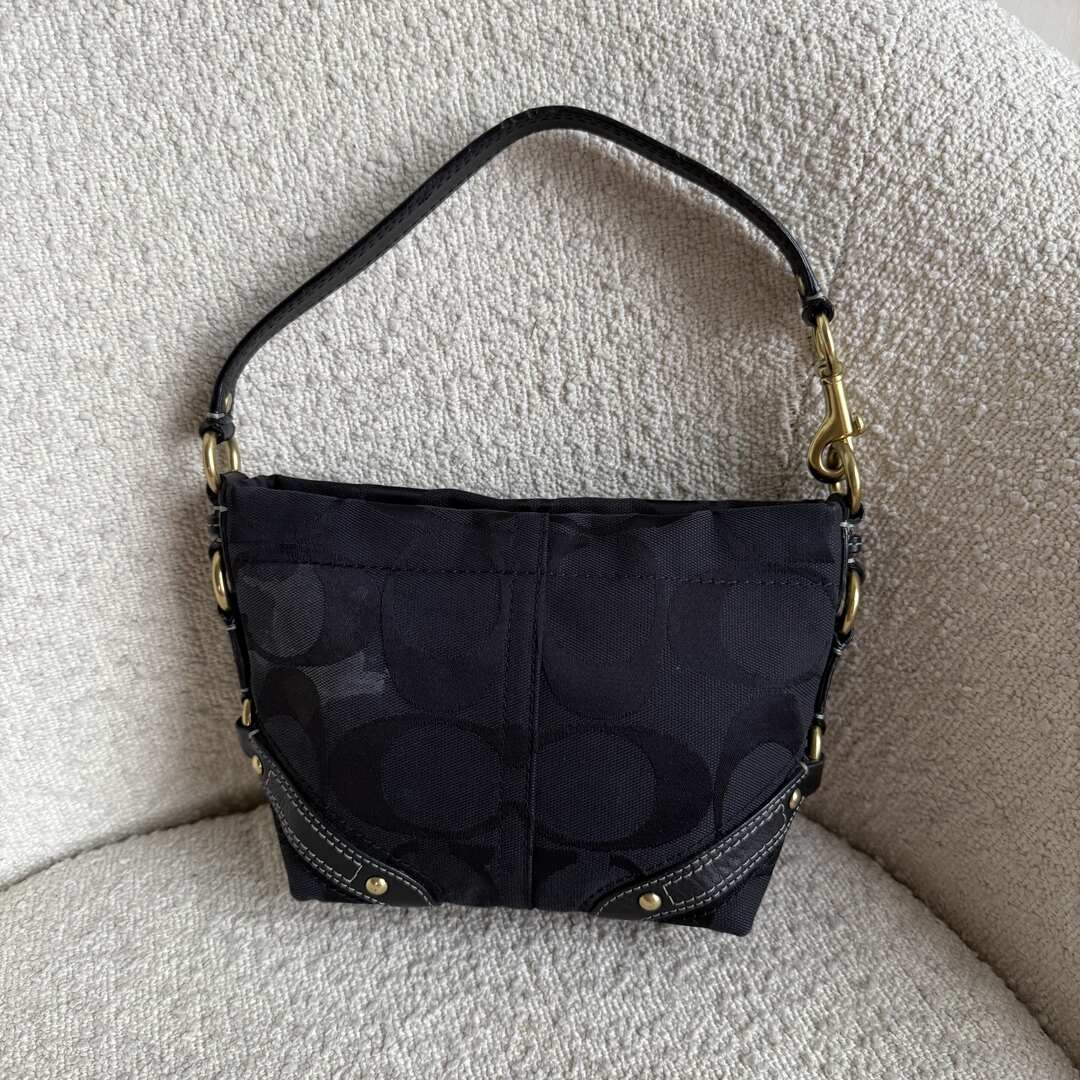 Coach Signature Studded Black Mini Handbag