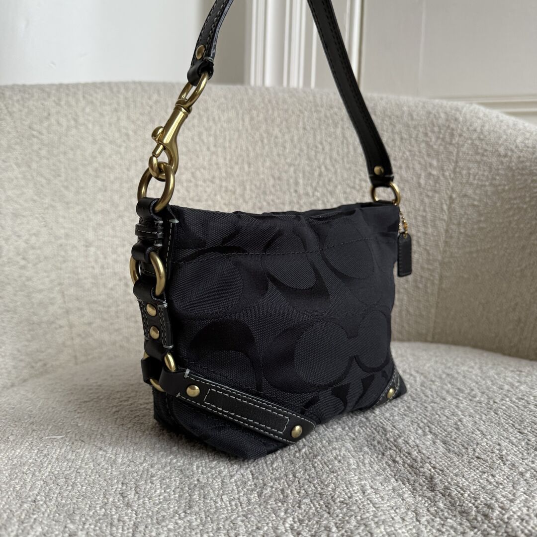 Coach Signature Studded Black Mini Handbag