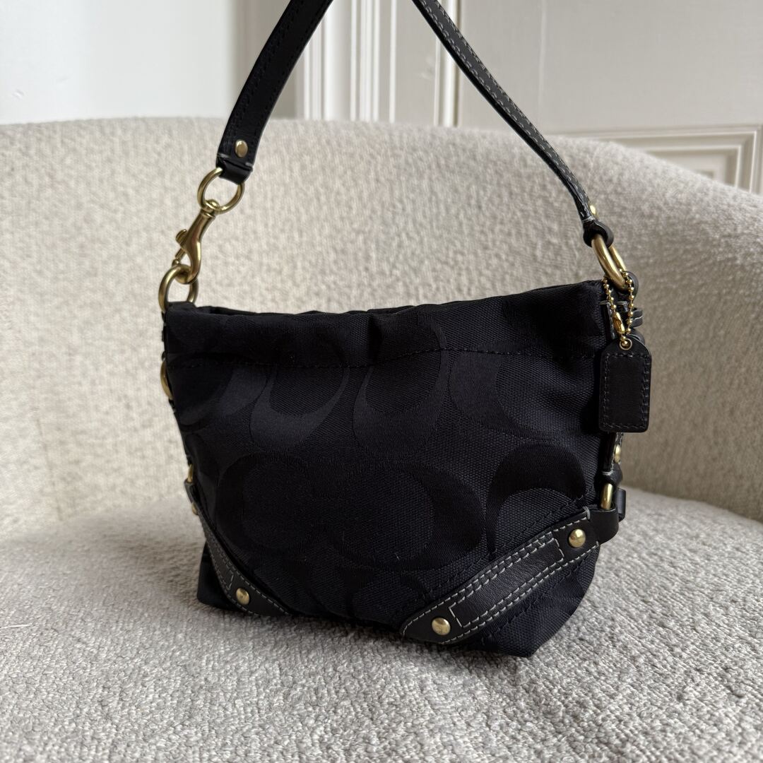 Coach Signature Studded Black Mini Handbag