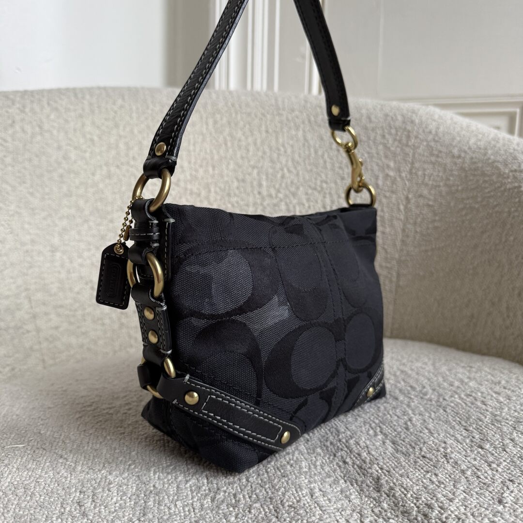 Coach Signature Studded Black Mini Handbag