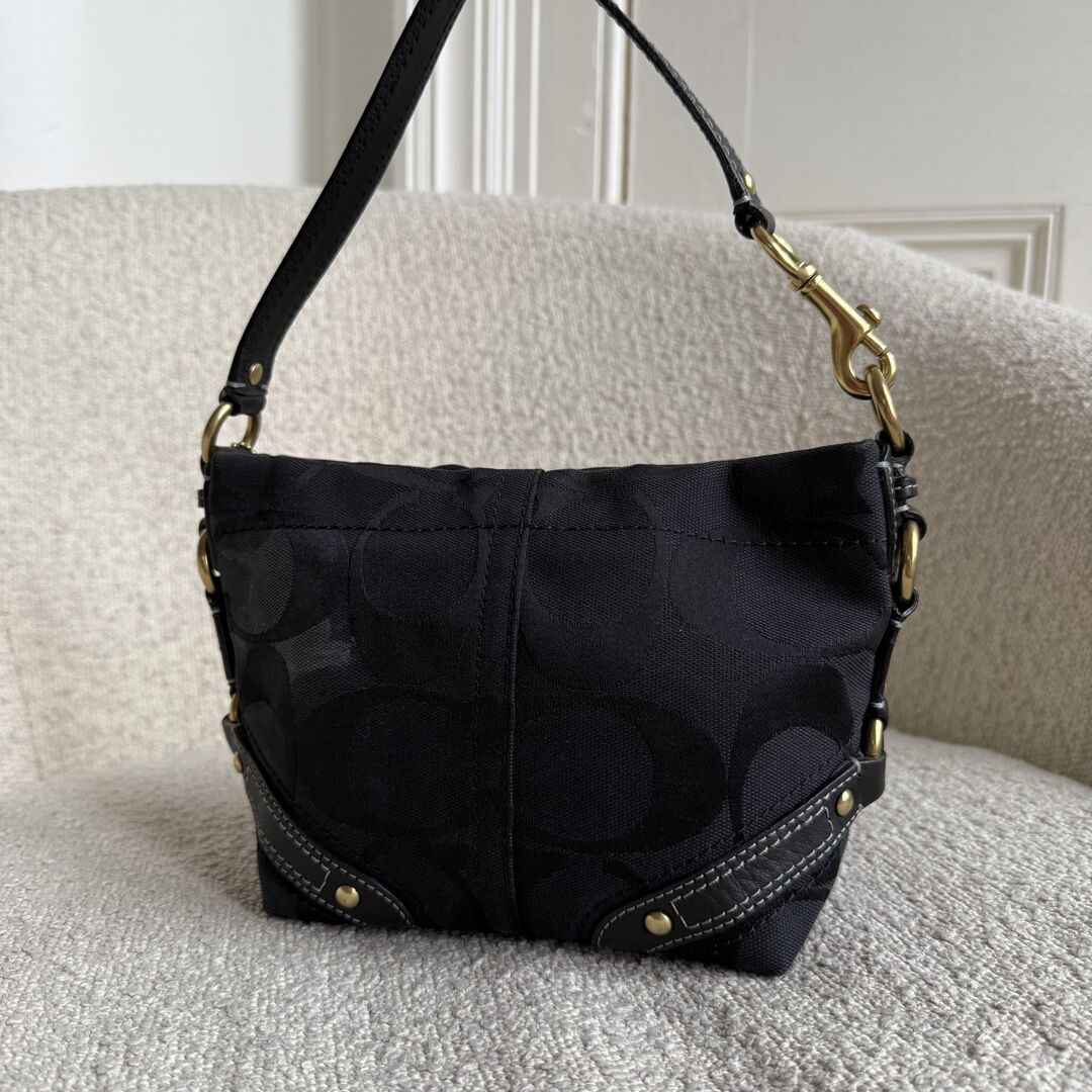 Coach Signature Studded Black Mini Handbag