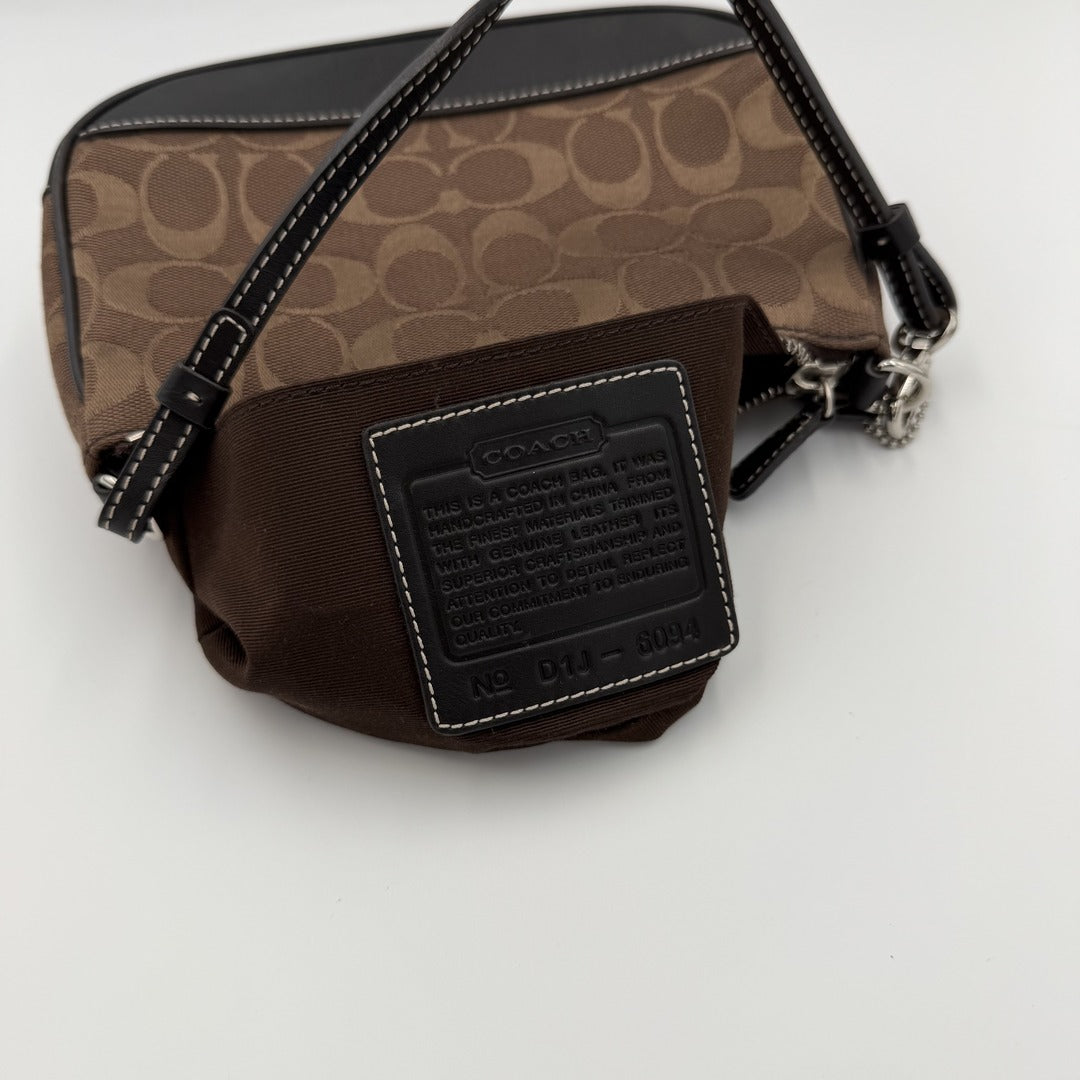 Coach Signature Demi Brown Shoulder Bag