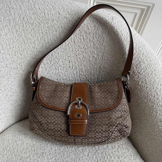 Coach Soho Mini Signature Brown Shoulder Bag