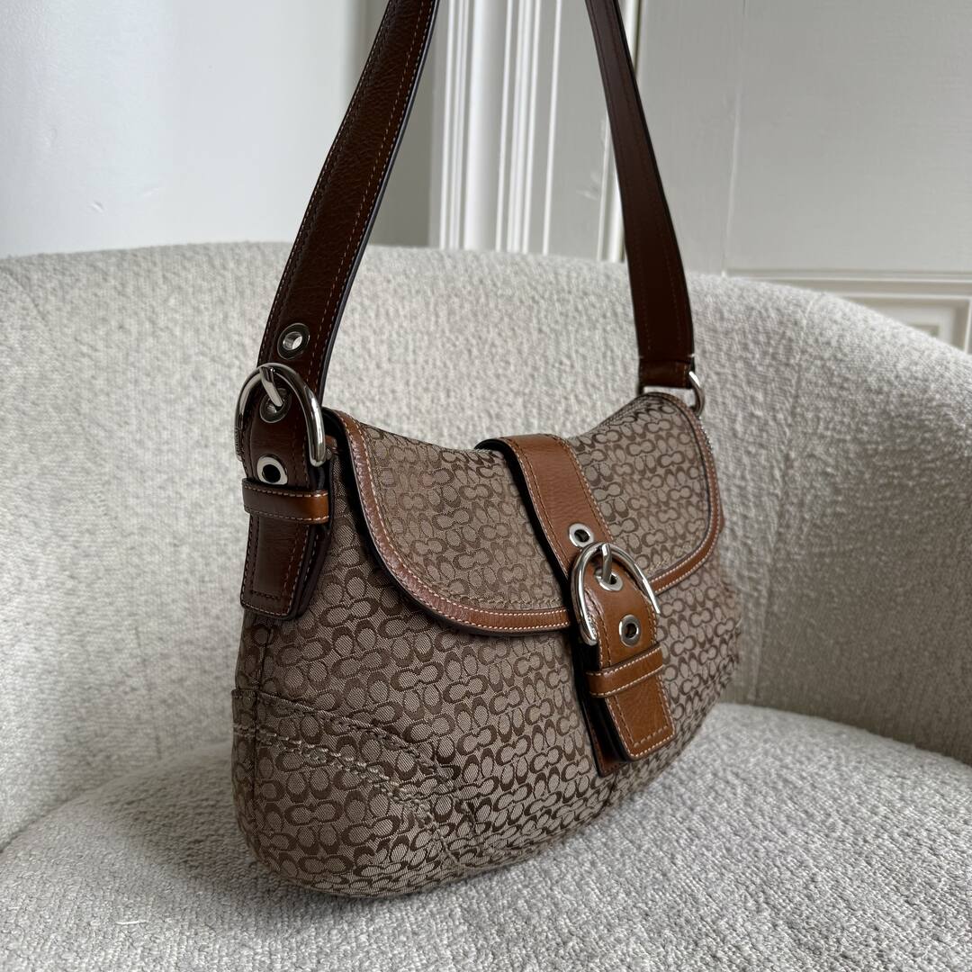 Coach Soho Mini Signature Brown Shoulder Bag