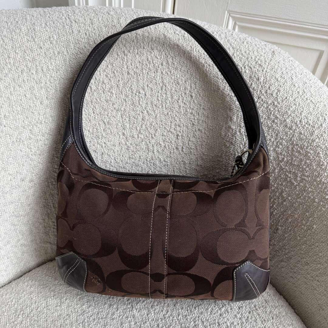 Coach Signature Hobo Brown Shoulder Bag