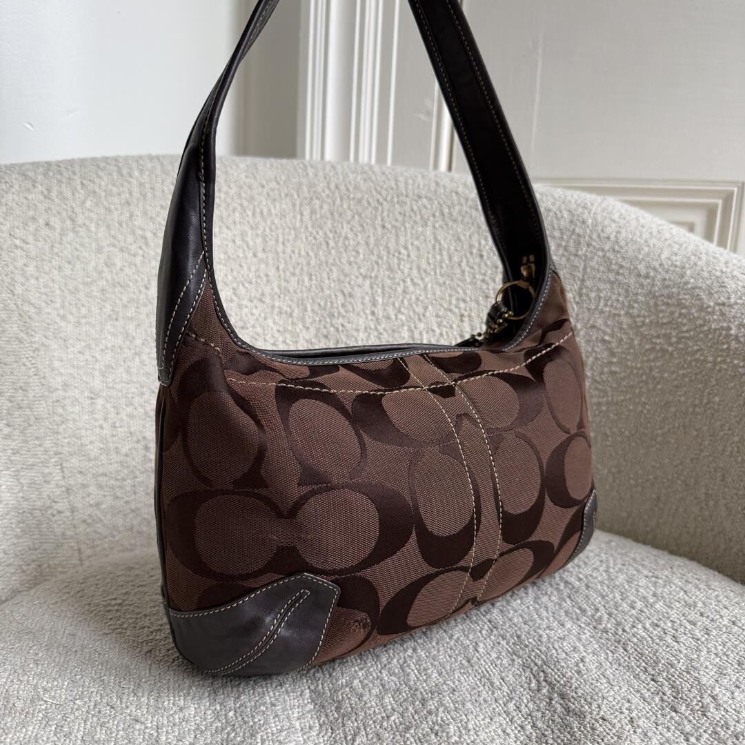 Coach Signature Hobo Brown Shoulder Bag