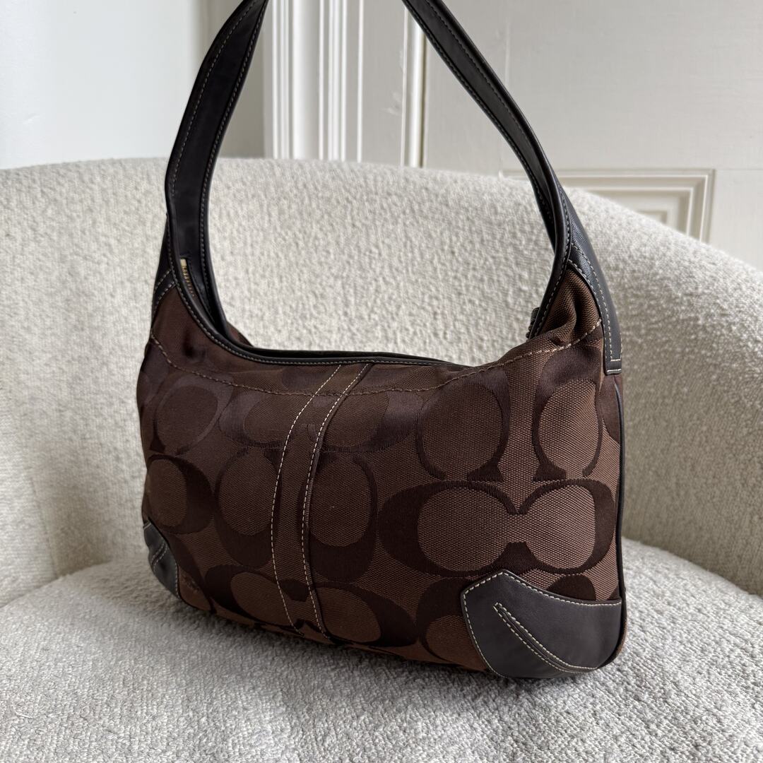 Coach Signature Hobo Brown Shoulder Bag