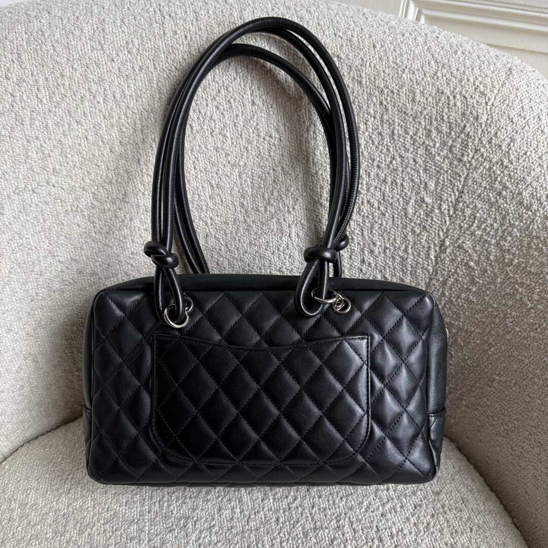 2005 Chanel Cambon Quilted Black Bowling Shoulder Bag