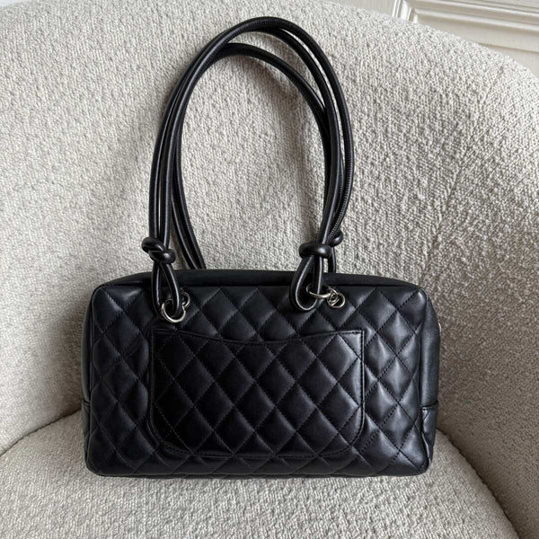 2005 Chanel Cambon Quilted Black Bowling Shoulder Bag