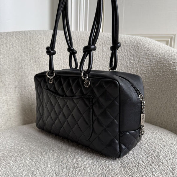 2005 Chanel Cambon Quilted Black Bowling Shoulder Bag