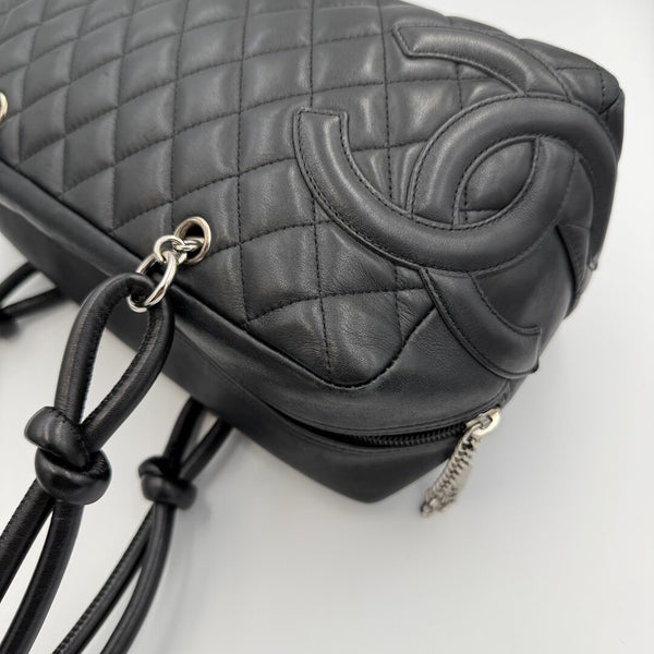 2005 Chanel Cambon Quilted Black Bowling Shoulder Bag
