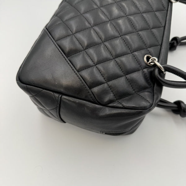 2005 Chanel Cambon Quilted Black Bowling Shoulder Bag