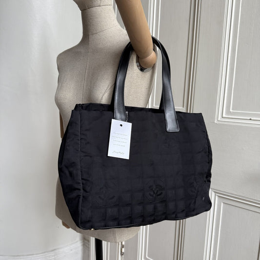 2003 Chanel CC Travel Line Black Tote Bag