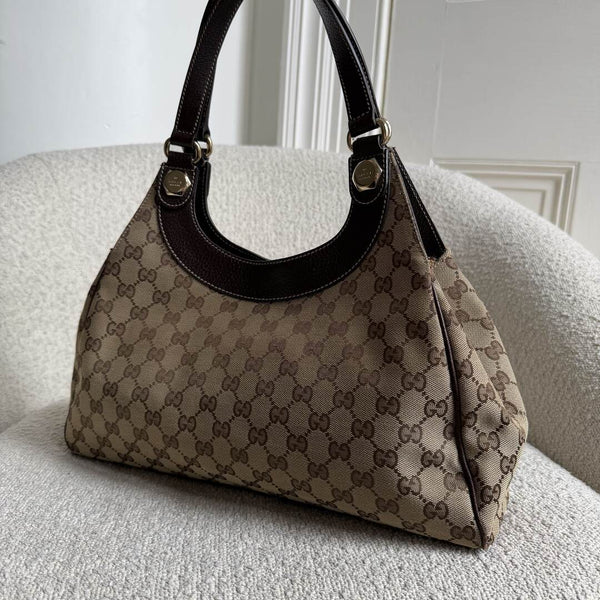 Gucci GG Monogram Canvas Brown Tote Bag