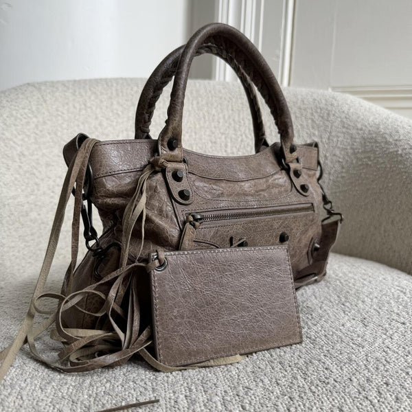 2012 Balenciaga First Light Taupe Leather Handbag