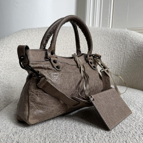2012 Balenciaga First Light Taupe Leather Handbag
