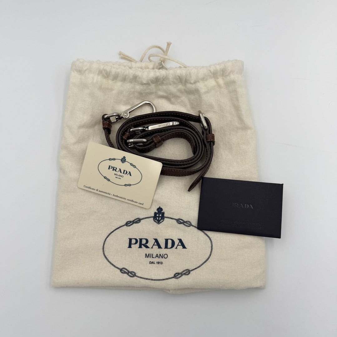 2006 Prada Vitello Chocolate Brown Leather Handbag