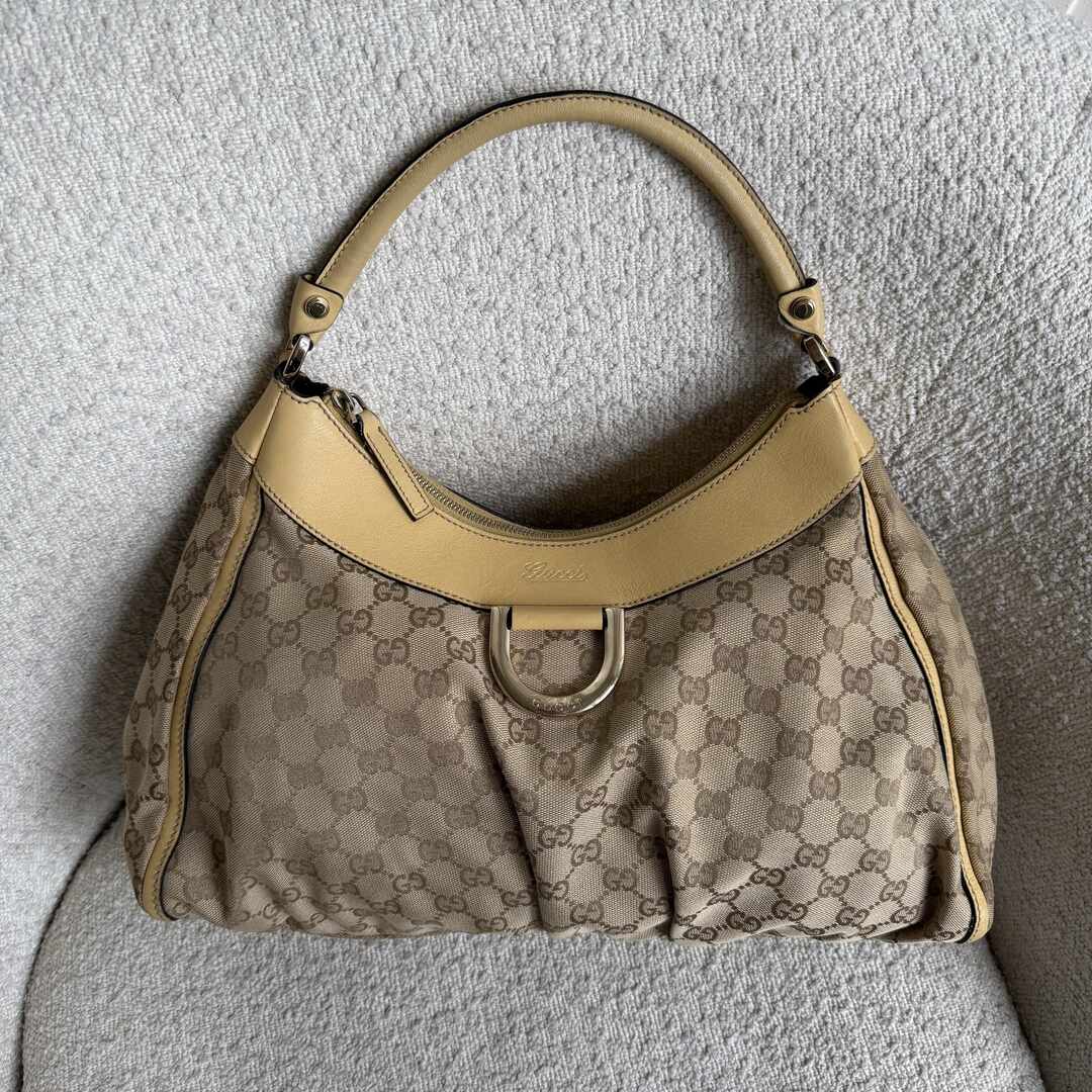 Gucci GG Canvas Abbey Butter Yellow Shoulder Bag