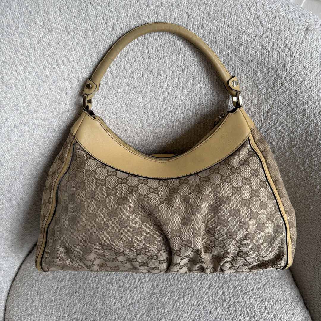 Gucci GG Canvas Abbey Butter Yellow Shoulder Bag
