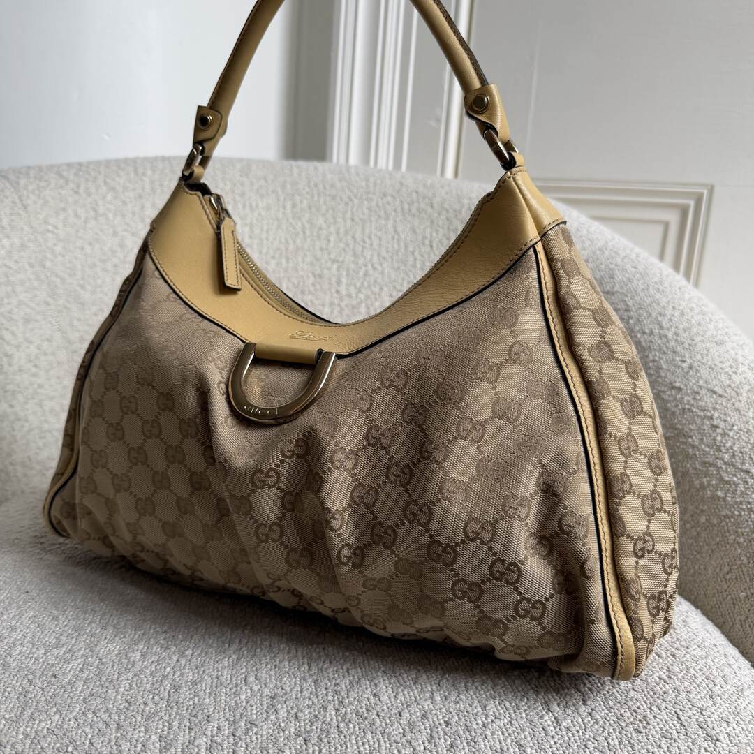 Gucci GG Canvas Abbey Butter Yellow Shoulder Bag