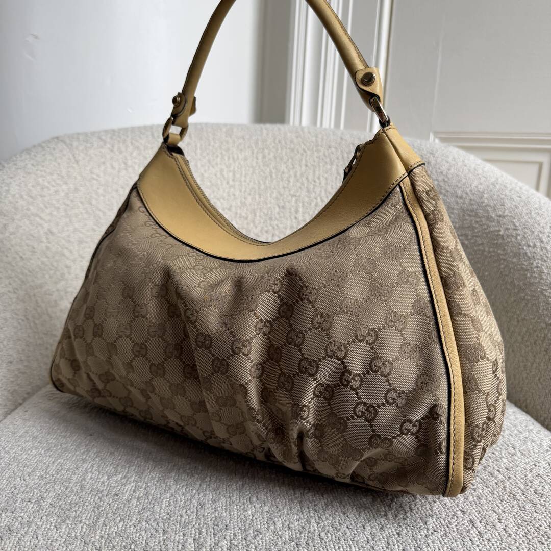 Gucci GG Canvas Abbey Butter Yellow Shoulder Bag