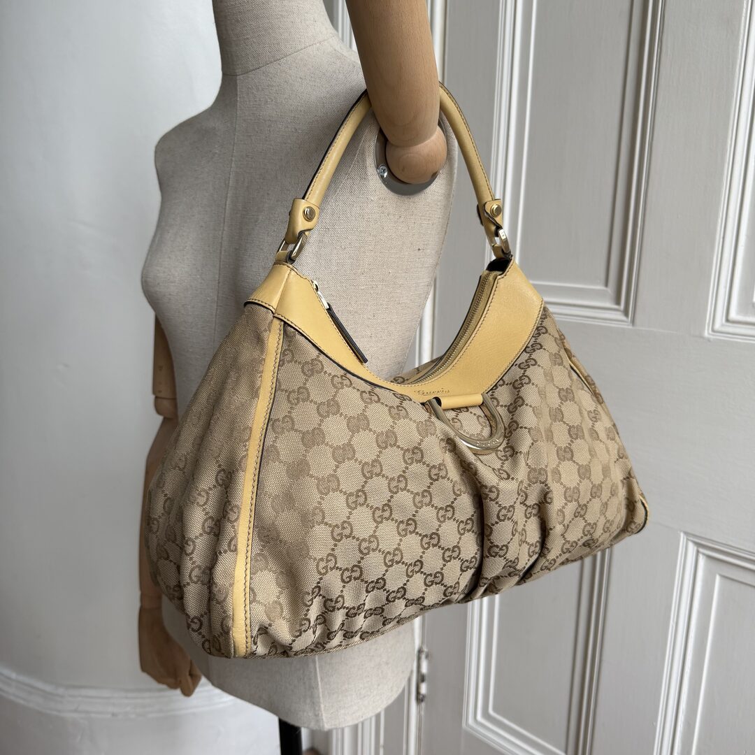 Gucci GG Canvas Abbey Butter Yellow Shoulder Bag