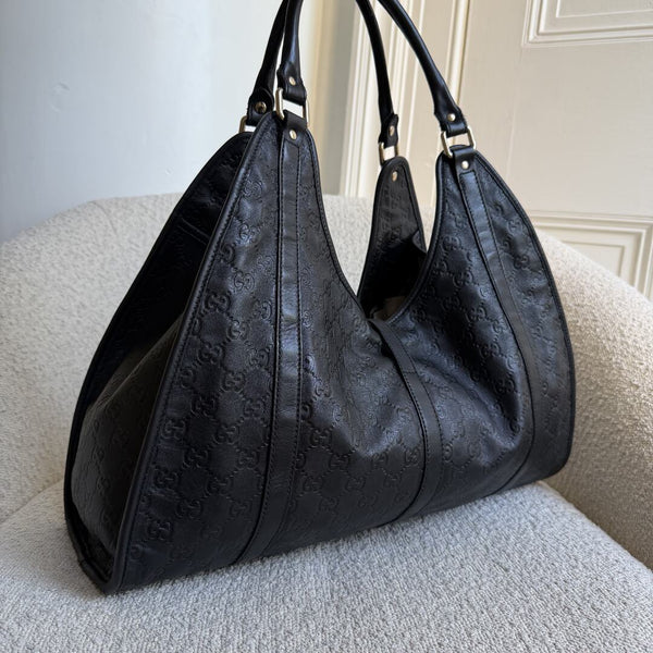 Gucci Guccissima Jackie Leather Black Large Shoulder Bag