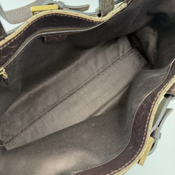 Gucci GG Canvas Belted Brown Tote Bag