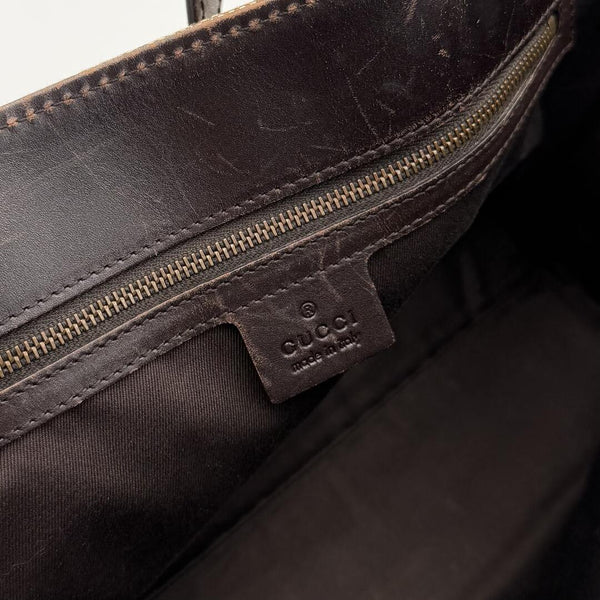 Gucci GG Canvas Belted Brown Tote Bag