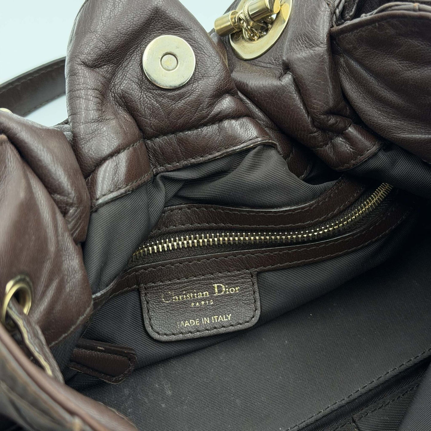 Dior Cannage Le Trente Brown Leather Tote Bag