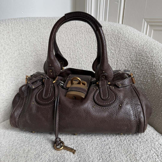 Chloe Paddington Leather Dark Brown Shoulder Bag