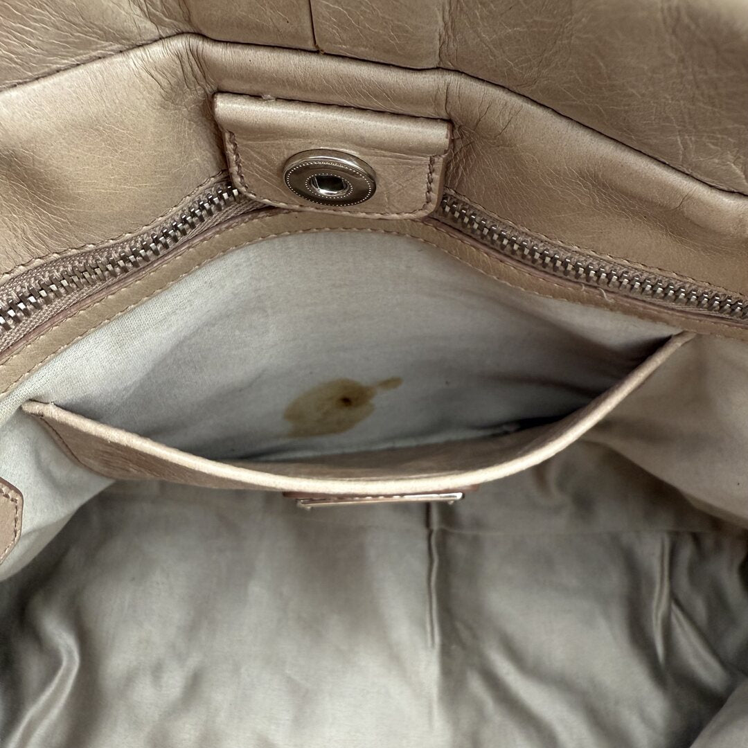 Miu Miu Vitello Beige Leather Handbag