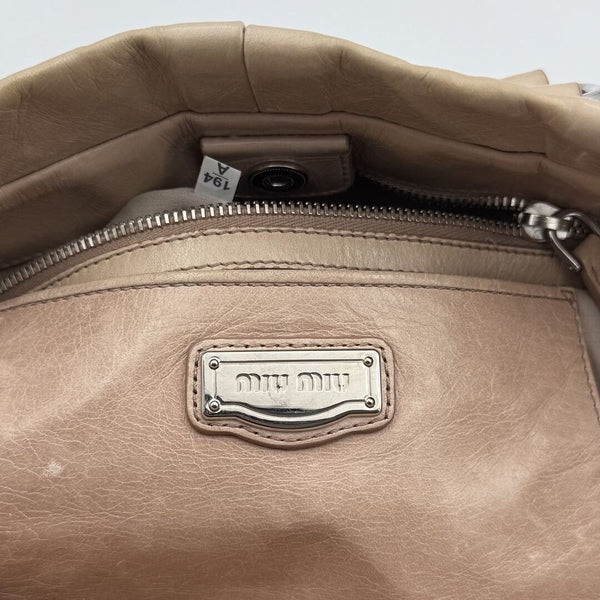 Miu Miu Vitello Beige Leather Handbag