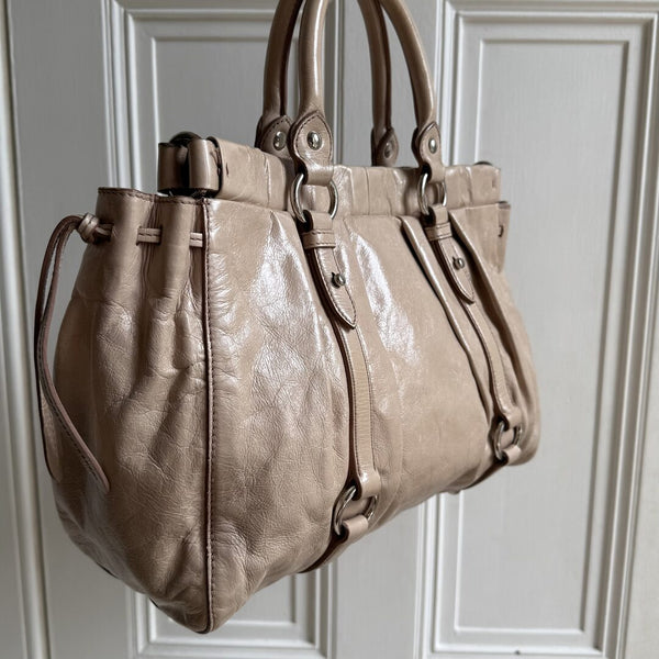 Miu Miu Vitello Beige Leather Handbag