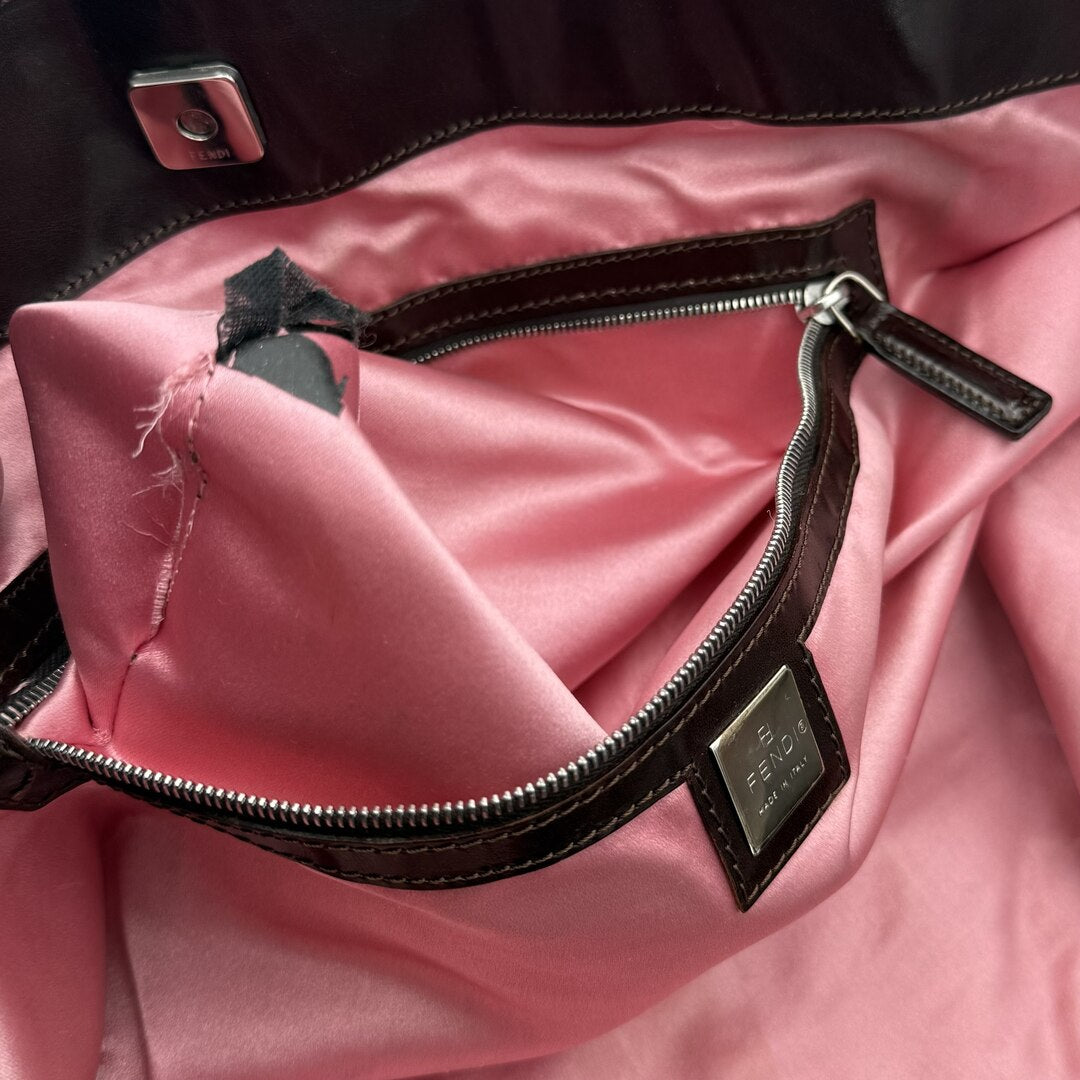 Fendi Pony Hair Cow Print Pink Tote Bag