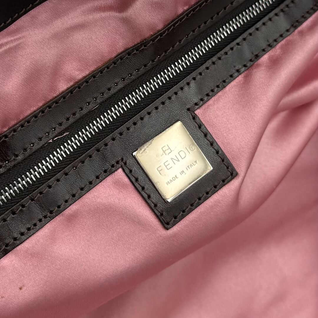 Fendi Pony Hair Cow Print Pink Tote Bag