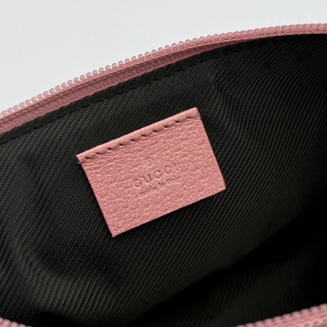 Gucci GG Monogram Pink Boat Pochette Handbag