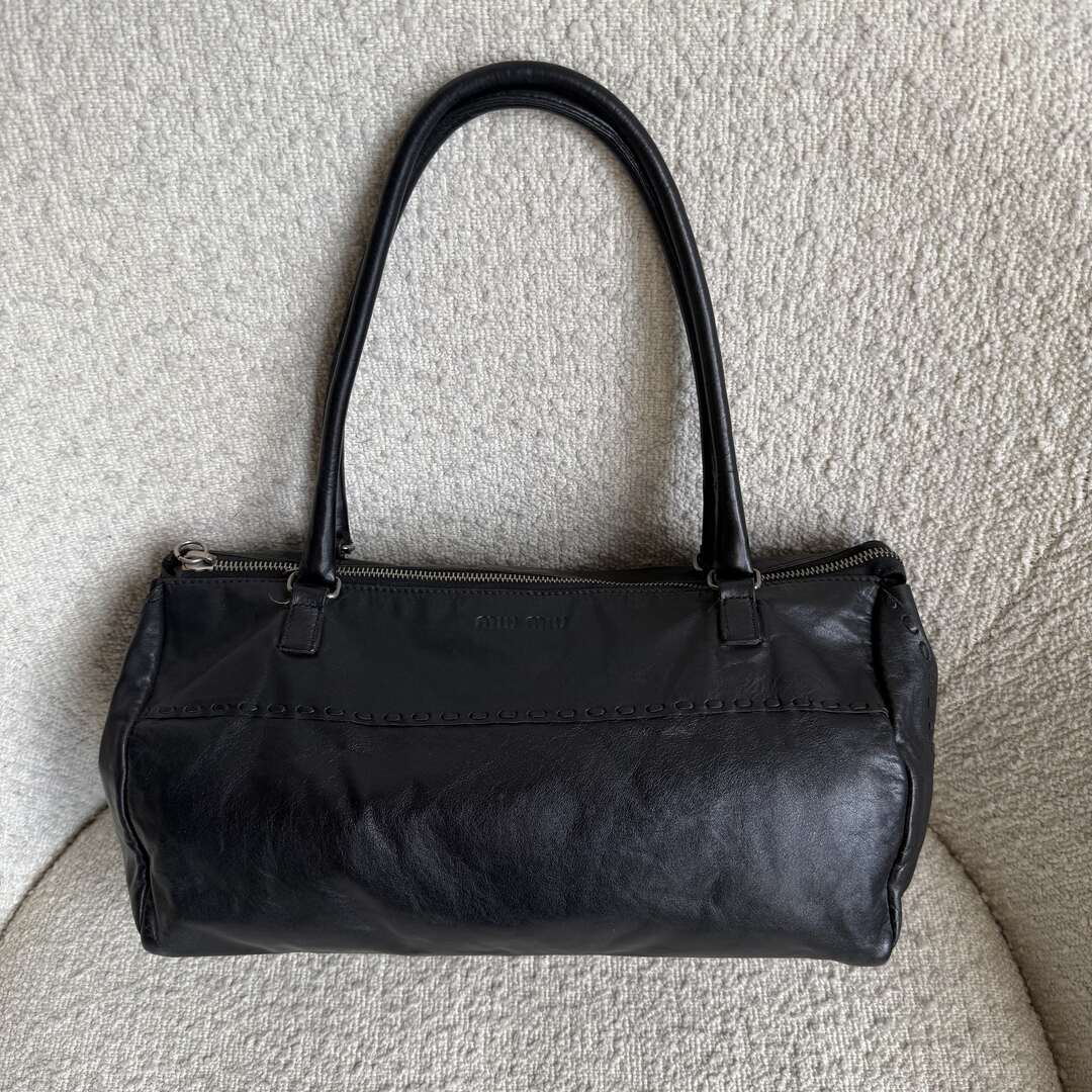Archive Miu Miu Black Leather Shoulder Bag