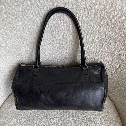 Archive Miu Miu Black Leather Shoulder Bag