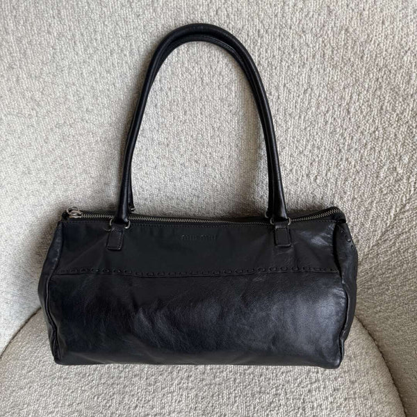 Archive Miu Miu Black Leather Shoulder Bag