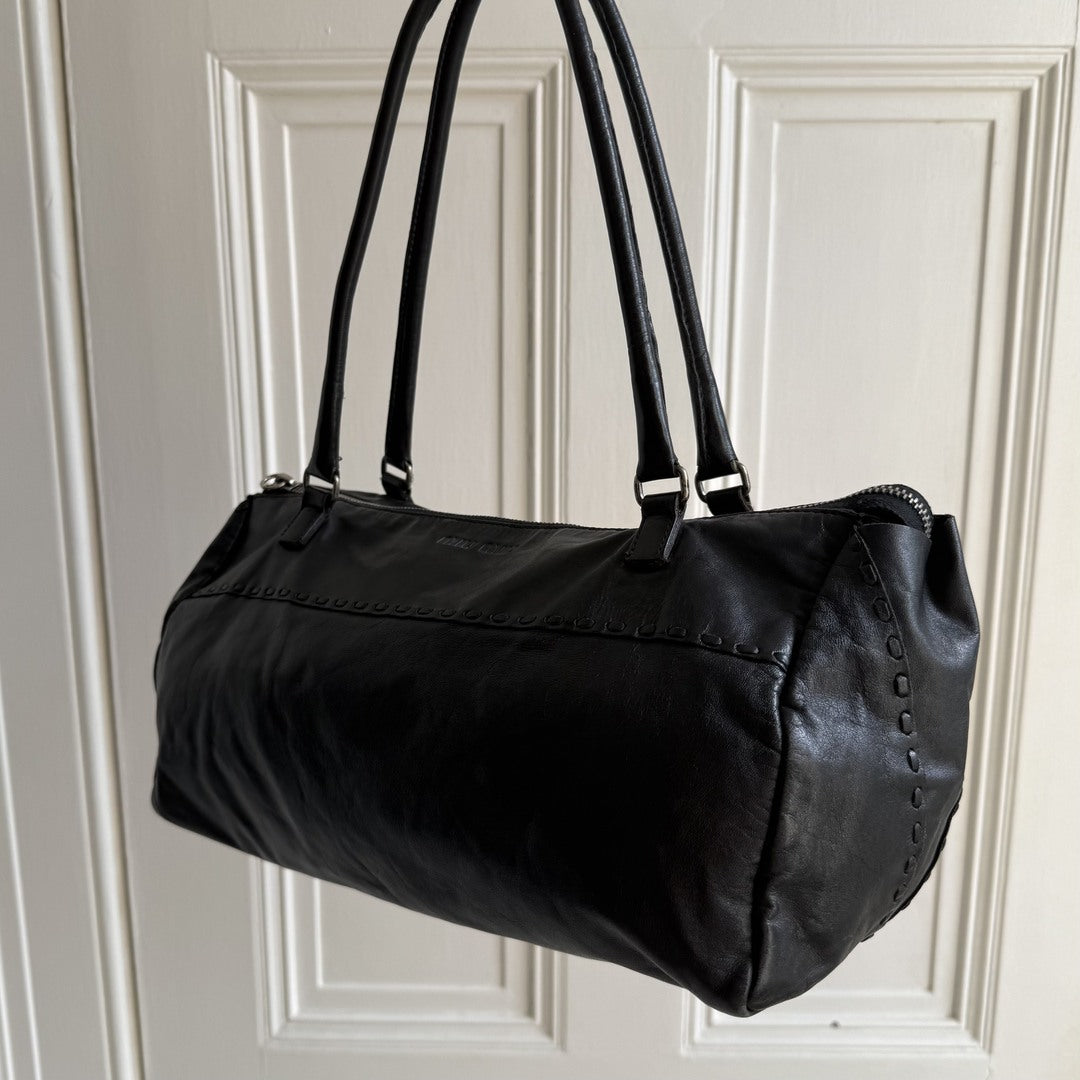 Archive Miu Miu Black Leather Shoulder Bag