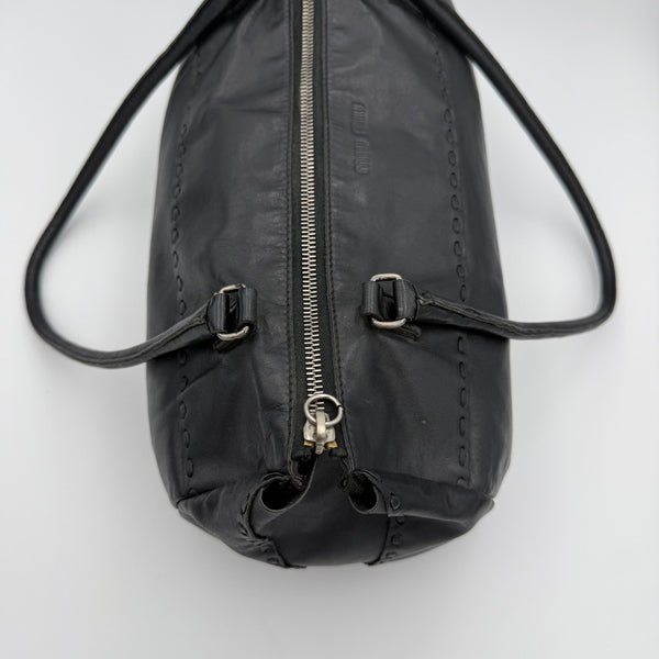 Archive Miu Miu Black Leather Shoulder Bag