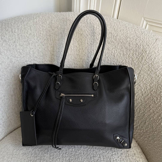 2011 Balenciaga Papier Black Leather Tote Bag