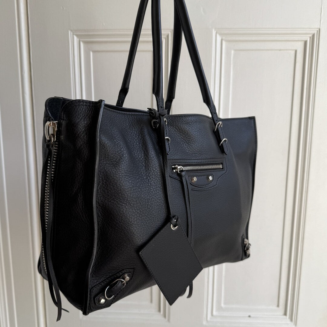 2011 Balenciaga Papier Black Leather Tote Bag