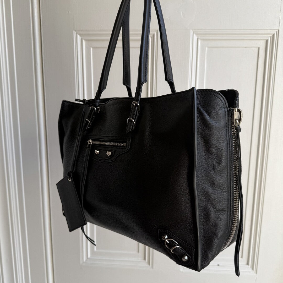 2011 Balenciaga Papier Black Leather Tote Bag