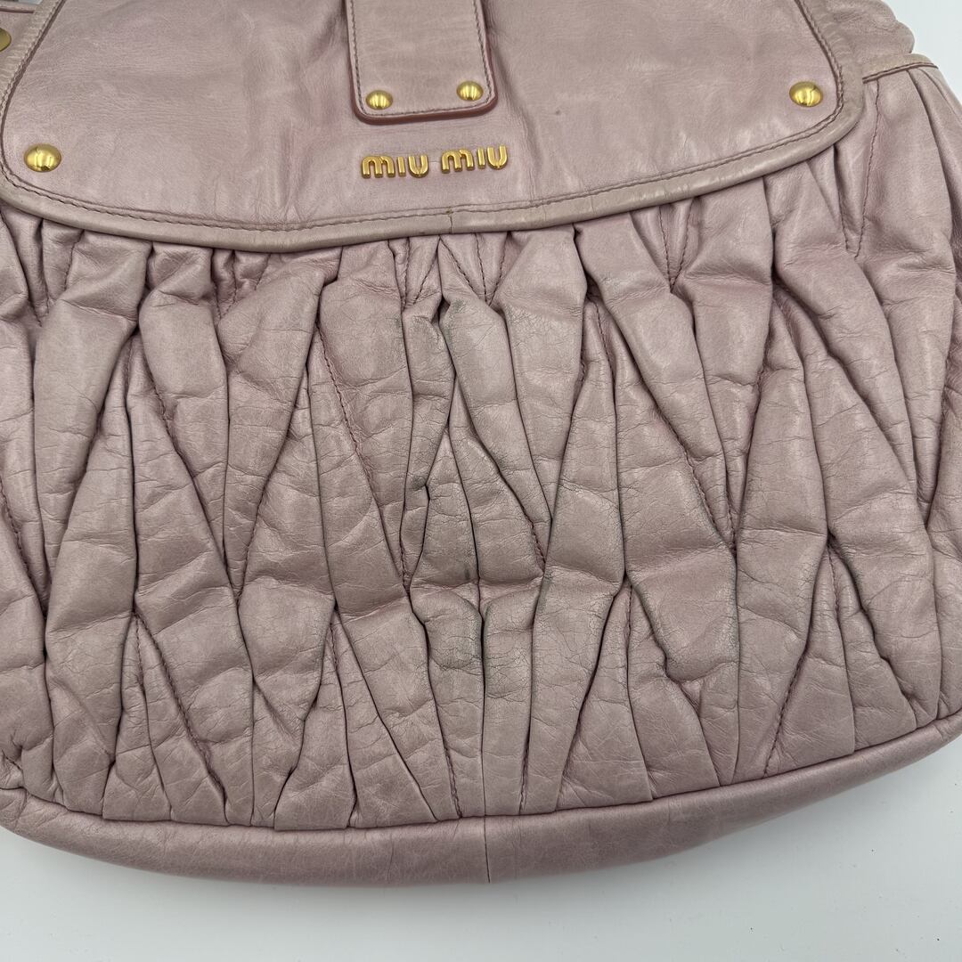 Miu Miu Matelasse Leather Dusty Pink Shoulder Bag
