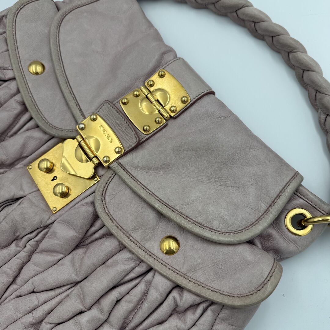 Miu Miu Matelasse Leather Dusty Pink Shoulder Bag