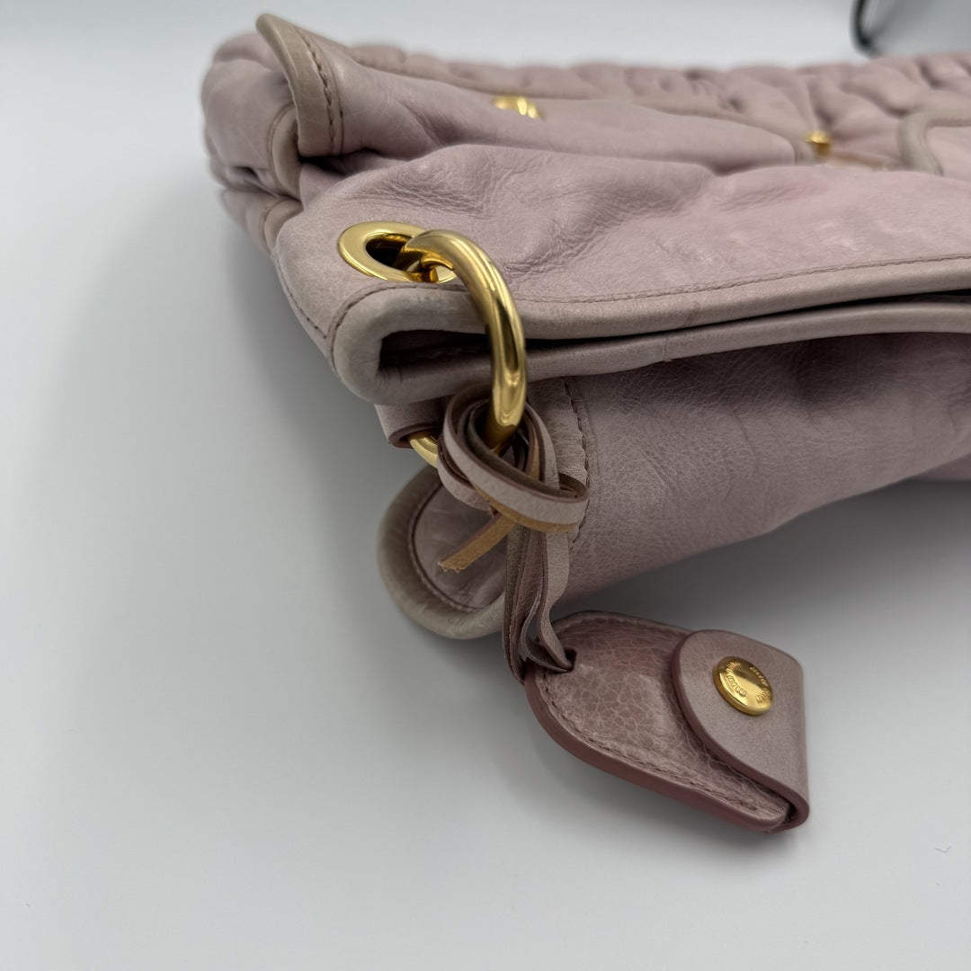 Miu Miu Matelasse Leather Dusty Pink Shoulder Bag