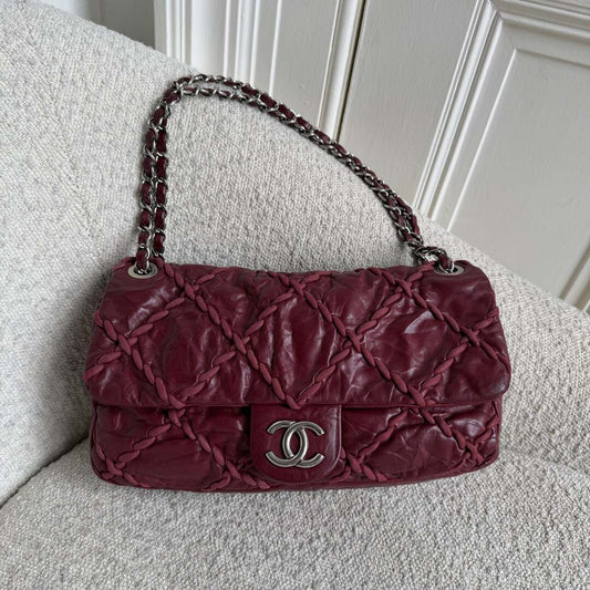 2011 Chanel CC Ultra Stitch Chain Bordeaux Flap Shoulder Bag
