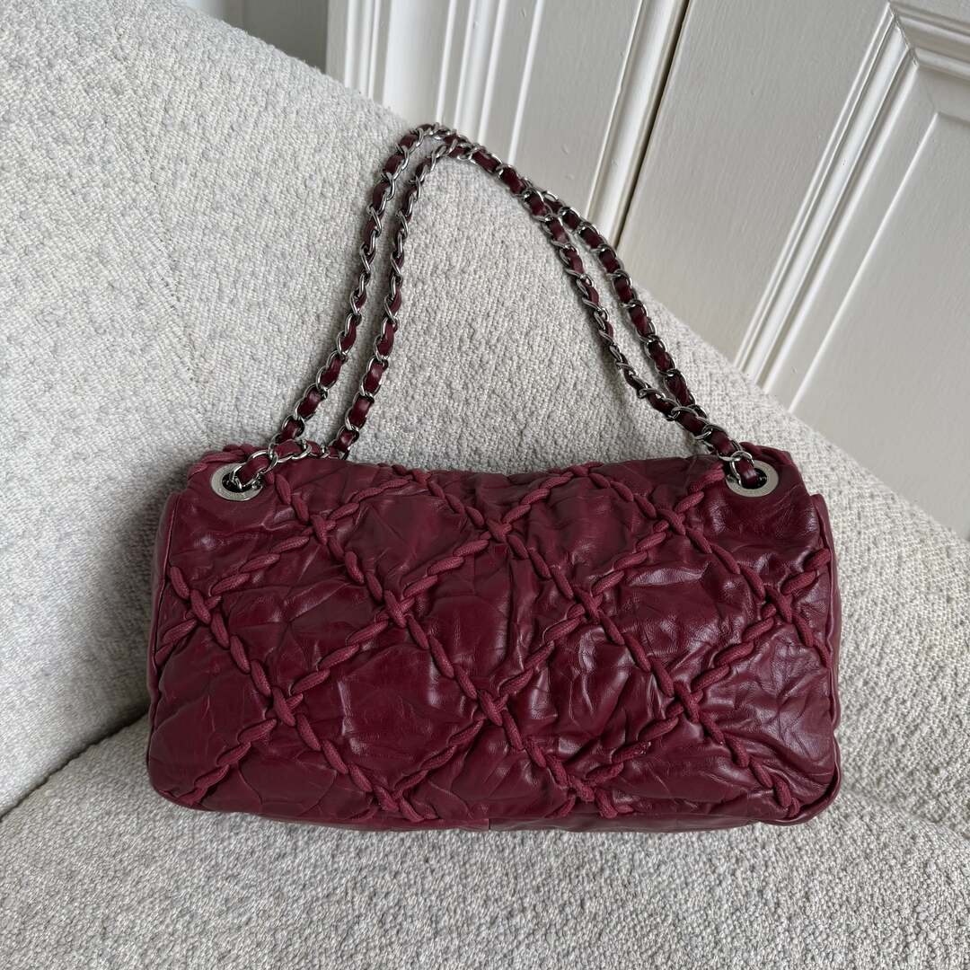 2011 Chanel CC Ultra Stitch Chain Bordeaux Flap Shoulder Bag